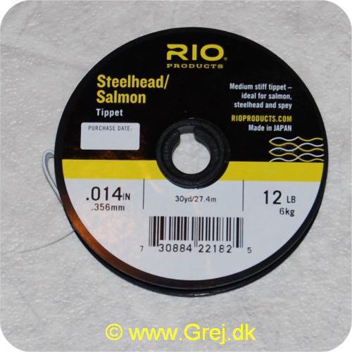 730884221825 - Rio Steelhead/salmon tippet - 0,35mm - 6kg - Længde: 27,4m - klar - RP22182