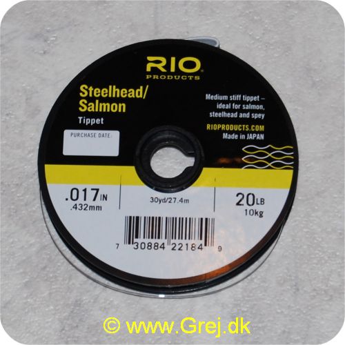 730884221849 - Rio Steelhead/salmon tippet - 0,43mm - 10kg - Længde: 27,4m - klar - RP22184