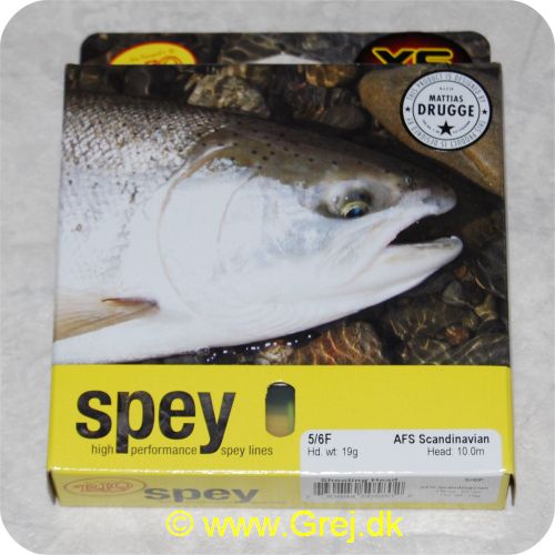 730884505802 - Rio Spey AFS Scandivavian Shooting Head 5/6F - hovedlængde: 10m - Hovedvægt: 19g - Yellow/camo - Loop i begge ender - RP50580