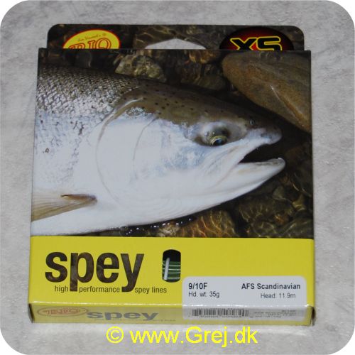 730884505840 - Rio Spey AFS Scandivavian Shooting Head 9/10F - hovedlængde: 11.9m - Hovedvægt: 35g - Yellow/camo - Loop i begge ender - RP50584