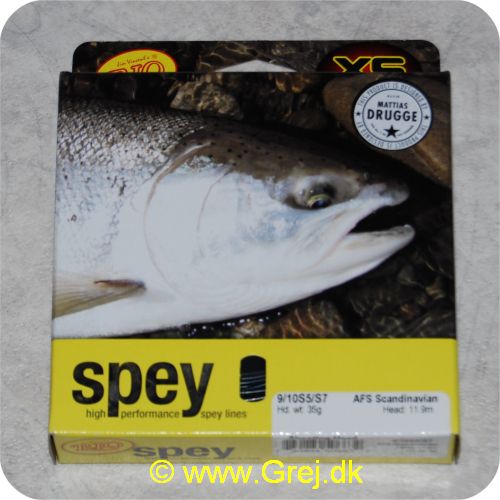 730884506632 - Rio Spey AFS Scandivavian Shooting Head 9/10S5/S7 - hovedlængde: 11.9m - Hovedvægt: 35g - Mørk blå/sort  - Loops i begge ender - RP50663 - tohånds