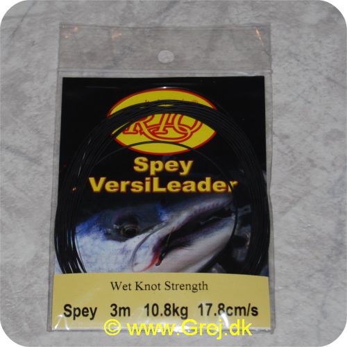 730884510547 - Rio Spey Versi Leaders  - 3m - 10.8 kg - Synkerate: 17,8cm/sekund - Sort -  24lb Core - RP51054