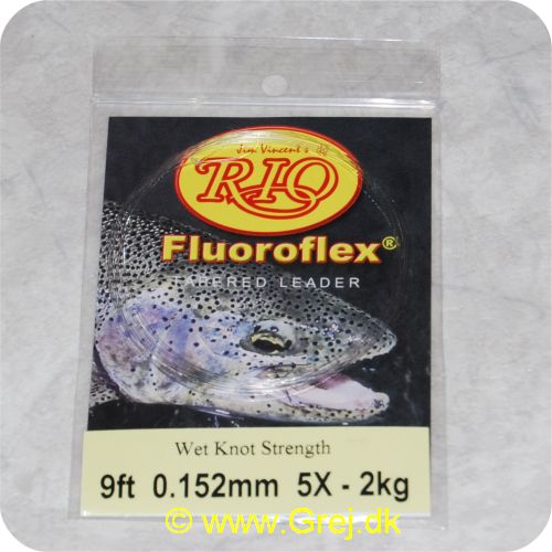 730884510615 - Rio  Fluoroflex Leader - 9 fod - 0,152mm - 5X - 2kg - 2,7m - 100% Fluor Carbon - RP51061