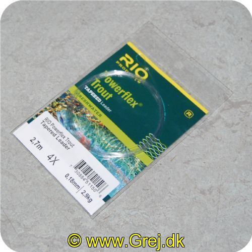 730884511506 - Rio Powerflex Leader - 9 fod - 0.18mm - 4X - 2.9kg - 2.7m Tapered leader freshwater