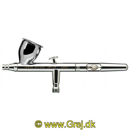 734748145005 - Iwata Eclipse HP-CS airbrush 0.35mm nål/mundstykke
<BR>
The Iwata Eclipse range of airbrushes are the ultimate in versatility. reliability and performance. Iwata designed these airbrushes as multi-purpose. high paint flow. and high detail to cover a wide range of uses.
<BR><BR>
The Eclipse CS is excellent for these applications:
<BR>
<LI>Cosmetics</LI>
<LI>Body Art</LI>
<LI>Ceramics</LI>
<LI>Fine Art</LI>
<LI>T-Shirt/Textile Painting</LI>
<LI>Sign Painting</LI>
<LI>Model Painting</LI>
<LI>Custom Automotive</LI>
<LI>Hobby and Craft</LI> 
<BR>
The Eclipse CS features:
<BR>
<LI>Gravity-feed with large 1/3oz (9ml) cup</LI>
<LI>Dual-action</LI>
<LI>Internal-mix</LI>
<LI>0.35mm needle and nozzle designed for spraying heavier paints. while maintaining high detail spray characteristics</LI>
<LI>Fine detail to 2 (0.35mm to 50mm) spray pattern</LI>
<LI>Funnel shaped cup for ease of cleaning and efficient paint flow</LI>
<LI>Drop-in. self-centering nozzle for perfect alignment and ease of assembly
<LI>Iwata quality and performance at a competitive price</LI>