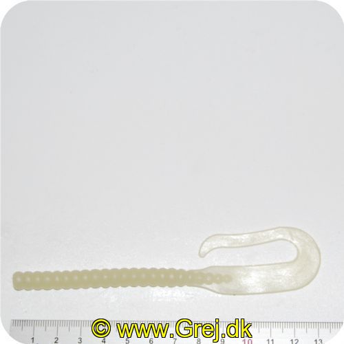 739208092333X - Fladen Latex lures rippletail worm 19cm - Farve: Selvlysende 