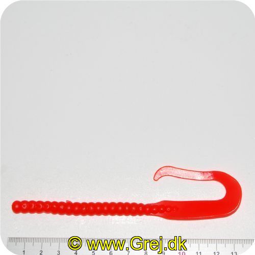 739208092347X - Fladen Latex lures rippletail worm 19cm - Farve: Klar rød