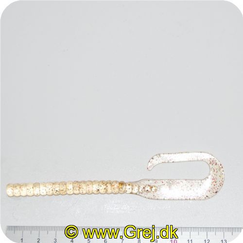 7392080923KMG - Fladen Latex lures rippletail worm 19cm - Farve:  Klar med multicolor gnister