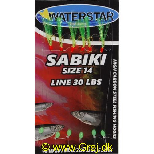 747191995042 - Waterstar Sabiki Rig - Silde forfang - Yellow flash - 6 kroge str. 14 - Line: 30 LBS