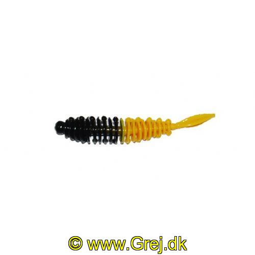 747191999279 - Waterstar - Rubber Baits - Model: Slim Lady - 5,5 cm - 10 stk. - Farve: Orange/Sort - Smag: Hvidløg