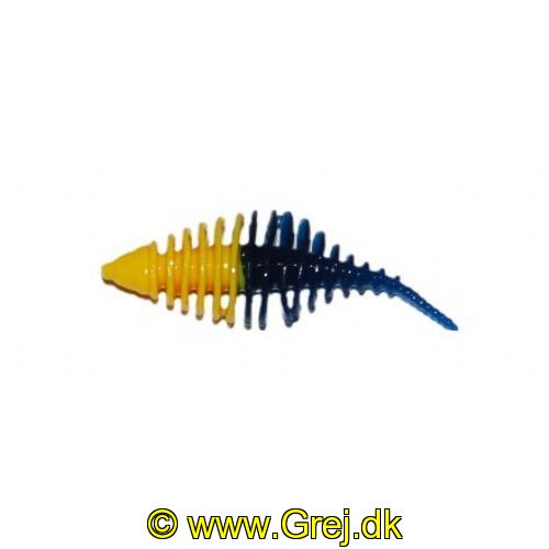 747191999484 - Waterstar - Rubber Baits - Model: Fat Boy junior - 3,5 cm - 10 stk. - Farve: Gul/Lyseblå - Smag: Banan