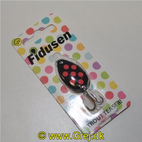 747902881602 - Fidusen - 2,8 gram - Forside: Sort m/Røde prikker - Bagside: Sort m/Pink røv - Farvenavn: Black/Red Dots