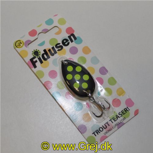 750958747716 - Fidusen - 2,8 gram - Forside: Sort m/Gule prikker - Bagside: Sort m/Gul røv - Farvenavn: Black/Yellow Dots