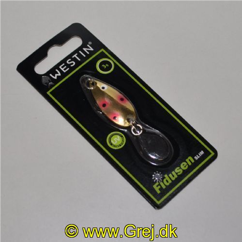 784956563528 - Fidusen Slim - 3 gram - Forside/Bagside: Gylden med sort/røde pletter - Farvenavn: Gold Clown