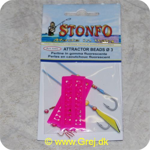 8028651014728 - Stonfo Attractor fluorecerende gummi beads (øjne) - 3mm - pink - 40 stk - Anvendes også til forfang