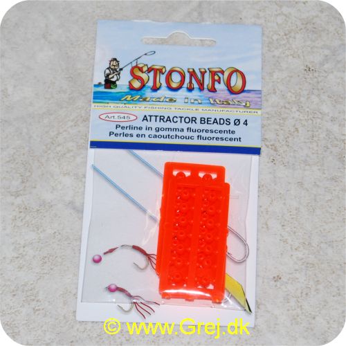 8028651014742 - Stonfo Attractor fluorecerende gummi beads (øjne) - 4mm - orange - 40 stk - Anvendes også til forfang