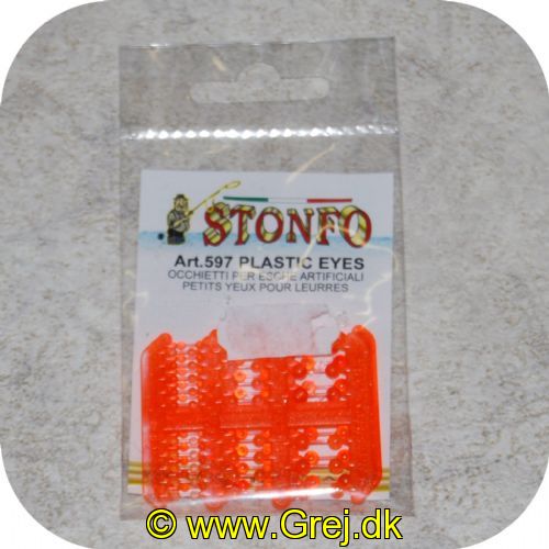 8028651016241 - Stonfo plastik øjne  - Orange - Til Dragonfluer.nymfer. krebs m.m.