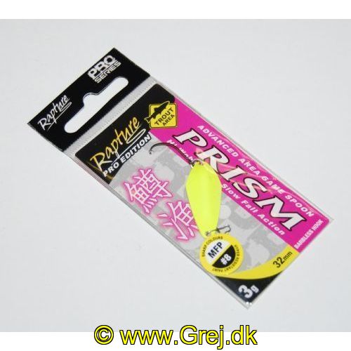 8054393123947 - Rapture Skeblink - Prism 3g/32mm - Gul / Pink. Med ultra skarp modhageløs krog<BR>
<BR>Skeblink er en mini skeblink for UL fiskeriet som er meget voksende i disse år efter alle ørred arter.