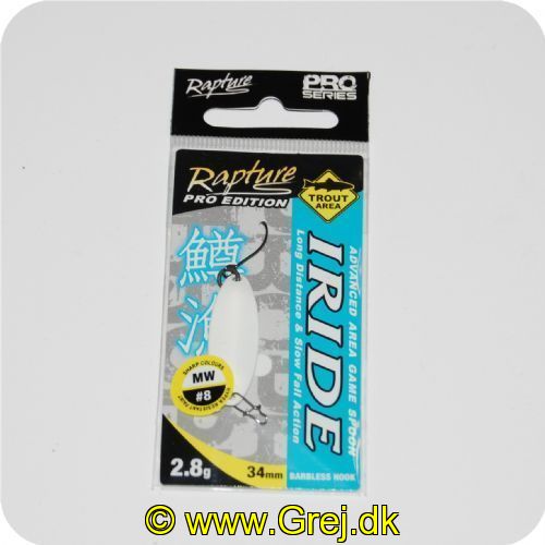 8054393123961 - Rapture Skeblink - Iride 2,8g/34mm - Pearl. Med ultra skarp modhageløs krog<BR>
<BR>Skeblink er en mini skeblink for UL fiskeriet som er meget voksende i disse år efter alle ørred arter.