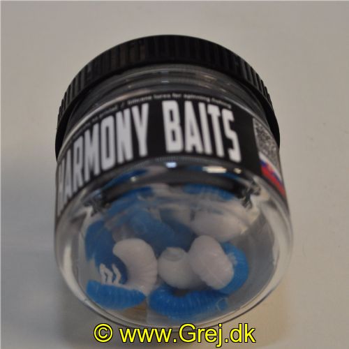 8271401003001 - Harmony Baits - Model: Scarab - 20mm - 10 stk. - Duft: Cheese/Ost - Farve: 003/001 (Lyseblå/Hvid)
