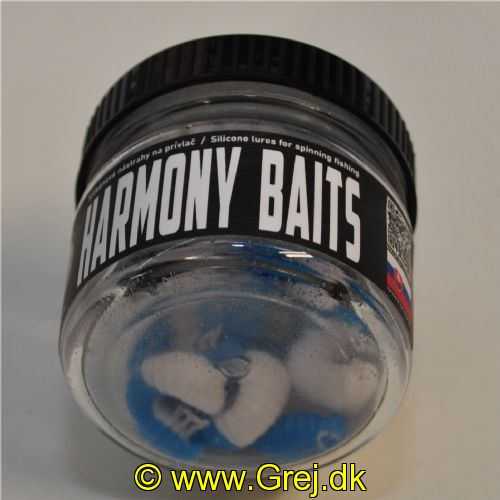 8271404003001 - Harmony Baits - Model: Scarab - 20mm - 10 stk. - Duft: Tutti Frutti - Farve: 003/001 (Lyseblå/Hvid)