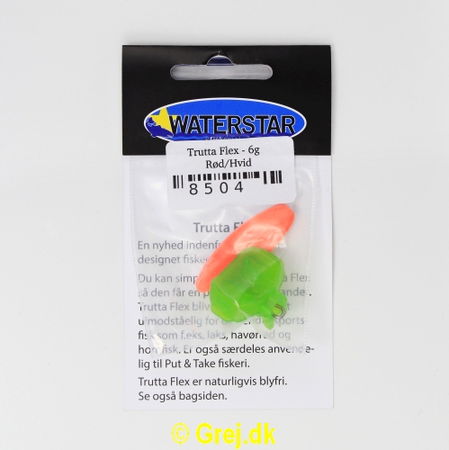 8504 - Trutta Flex - 6 gram - Rød/Hvid<BR>En nyhed indenfor individuel designet fiskegrej.<BR>Du kan simpelthen BøJE Trutta Flex så den får den perfekte gang i vandet.<BR>Trutta Flex bliver dermed totalt uimodståelig for de kendte sportsfisk som f.eks. laks. havørred og hornfisk.<BR>Suveræn til Put & Take.