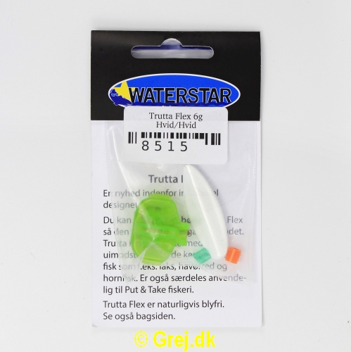 8515 - Trutta Flex - 6 gram - Hvid/Hvid<BR>En nyhed indenfor individuel designet fiskegrej.<BR>Du kan simpelthen BøJE Trutta Flex så den får den perfekte gang i vandet.<BR>Trutta Flex bliver dermed totalt uimodståelig for de kendte sportsfisk som f.eks. laks, havørred og hornfisk.<BR>Suveræn til Put & Take.