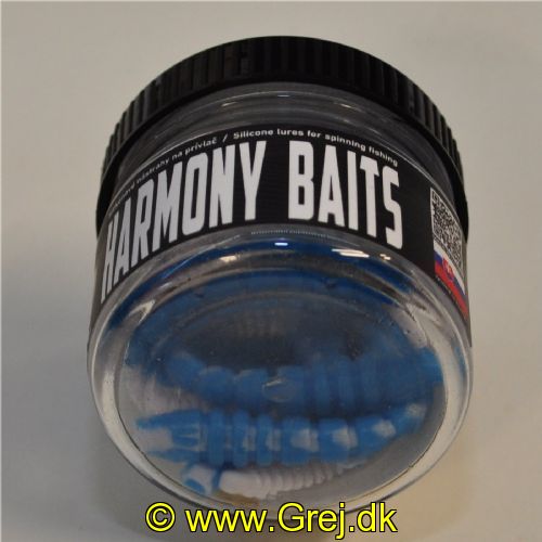 8584503003001 - Harmony Baits - Model: Comet - 75mm - 8 stk. - Duft: Bubble Gum - Farve: 003/001 (Lyseblå/Hvid)