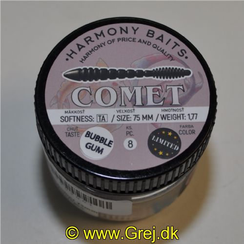 8584503003001 - Harmony Baits - Model: Comet - 75mm - 8 stk. - Duft: Bubble Gum - Farve: 003/001 (Lyseblå/Hvid)