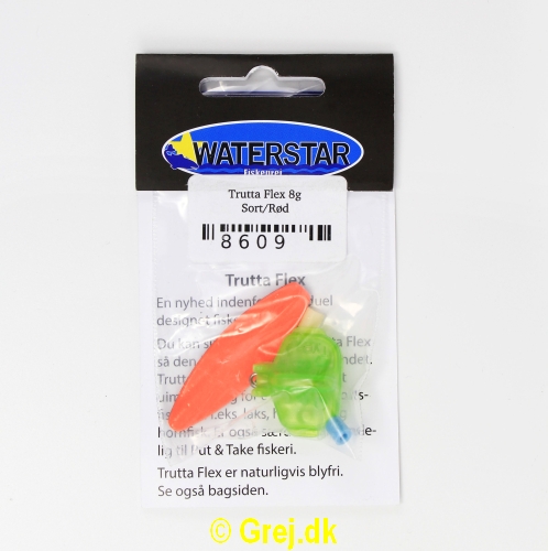 8609 - Trutta Flex - 8 gram - Sort/Rød - Med Krogkappe<BR>En nyhed indenfor individuel designet fiskegrej.<BR>Du kan simpelthen BøJE Trutta Flex så den får den perfekte gang i vandet.<BR>Trutta Flex bliver dermed totalt uimodståelig for de kendte sportsfisk som f.eks. laks. havørred og hornfisk.<BR>Suveræn til Put & Take.