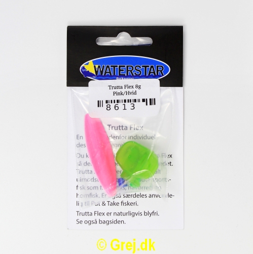 8613 - Trutta Flex - 8 gram - Pink/Hvid<BR>En nyhed indenfor individuel designet fiskegrej.<BR>Du kan simpelthen BøJE Trutta Flex så den får den perfekte gang i vandet.<BR>Trutta Flex bliver dermed totalt uimodståelig for de kendte sportsfisk som f.eks. laks. havørred og hornfisk.<BR>Suveræn til Put & Take.