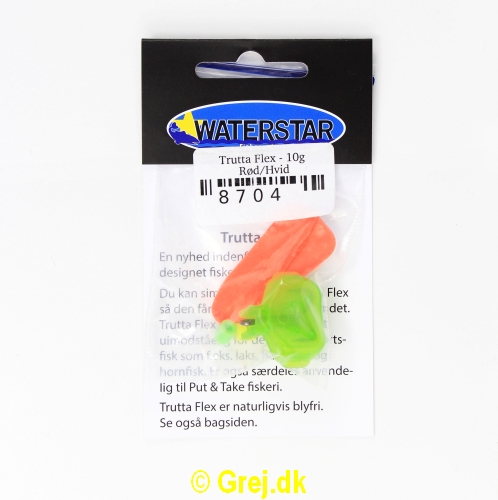 8704 - Trutta Flex - 10 gram - Rød/Hvid<BR>En nyhed indenfor individuel designet fiskegrej.<BR>Du kan simpelthen BøJE Trutta Flex så den får den perfekte gang i vandet.<BR>Trutta Flex bliver dermed totalt uimodståelig for de kendte sportsfisk som f.eks. laks. havørred og hornfisk.<BR>Suveræn til Put & Take.