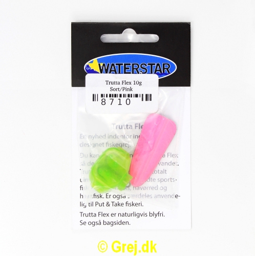 8710 - Trutta Flex  - 10 gram - Sort/Pink - En nyhed indenfor individuel designet fiskegrej.Du kan simpelthen BøJE Trutta Flex så den får den perfekte gang i vandet.Trutta Flex bliver dermed totalt uimodståelig for de kendte sportsfisk som f.eks. laks. havørred og hornfisk.Suveræn til Put & Take.