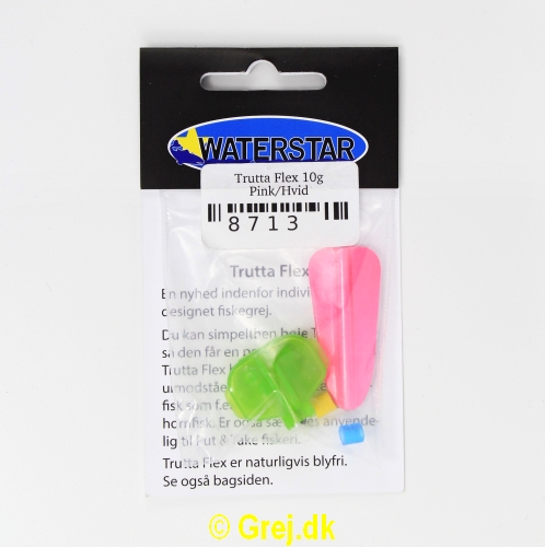 8713 - Trutta Flex - 10 gram - Pink/HvidEn nyhed indenfor individuel designet fiskegrej.Du kan simpelthen BøJE Trutta Flex så den får den perfekte gang i vandet.Trutta Flex bliver dermed totalt uimodståelig for de kendte sportsfisk som f.eks. laks. havørred og hornfisk.Suveræn til Put & Take.