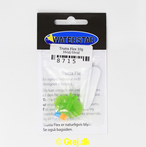 8715 - Trutta Flex - 10 gram - Hvid/Hvid<BR>En nyhed indenfor individuel designet fiskegrej.<BR>Du kan simpelthen BøJE Trutta Flex så den får den perfekte gang i vandet.<BR>Trutta Flex bliver dermed totalt uimodståelig for de kendte sportsfisk som f.eks. laks. havørred og hornfisk.<BR>Suveræn til Put & Take.