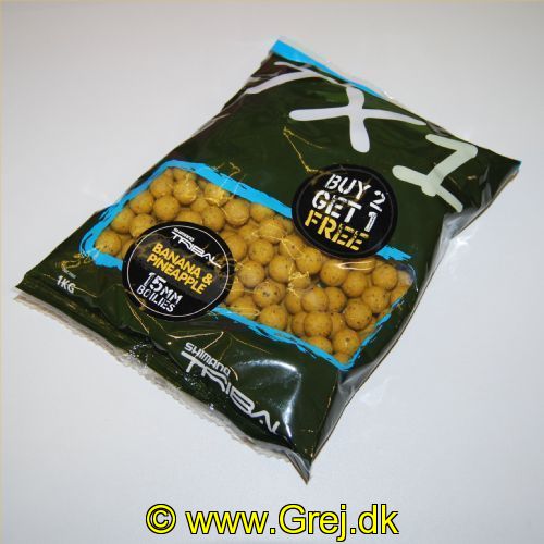 8717009845458 - Shimano Bait - TX1 - 15mm Boilies Banana and Pineapple - 1000 gram