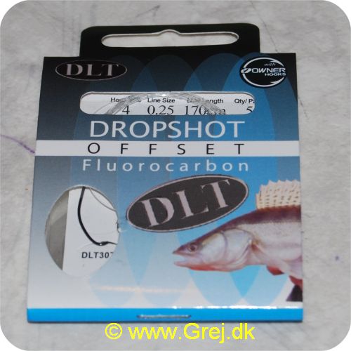 8766633750584 - DLT Dropshot Rig Owner - Owner Offset Worm Widegap Krogstr. 4 - Line: 0.25mm - 170cm lang - 5 stk