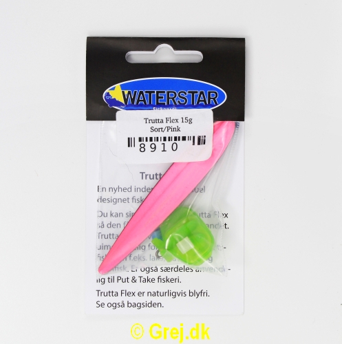 8910 - Trutta Flex - 15 gram - Sort/PinkEn nyhed indenfor individuel designet fiskegrej.Du kan simpelthen Bøje Trutta Flex så den får den perfekte gang i vandet.Trutta Flex bliver dermed totalt uimodståelig for de kendte sportsfisk som f.eks. laks. havørred og hornfisk.Suveræn til Put & Take.