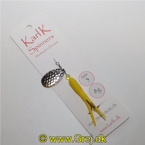 891012308 - Karl K Spinners - Put and Take - 8g - Str. 3 - Gul gummi og sølv blad