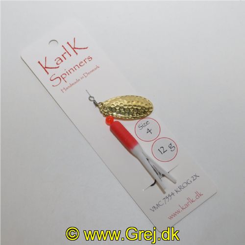 896914412 - Karl K Spinners - Put and Take - 12g - Str. 4 - Rød/Hvid gummi og guld blad