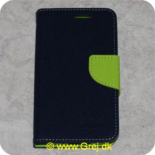 COVER005 - Samsung Galaxy S5 mini Flip Cover Blå og Grøn