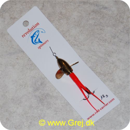 DEV18RO - Devon Kondomspinner med propel 18 gram - Messing propel - Rød hale