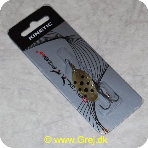 DF7GSS - Devil fish worm spinner - 7 gram - guld blad m/sorte pletter og sort krop