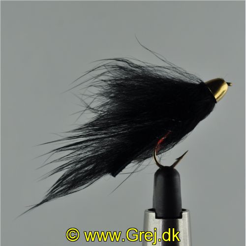 DRY1343 - Zonker Cone head all black - Str.10<br>Storfanger til ørred