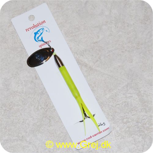 EXO26SCH - Exocet kondomspinnere 26 gram - Sølvblad - Chartreuse hale