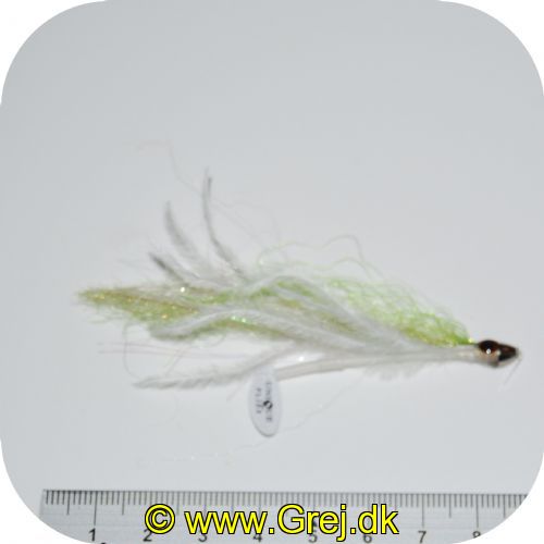 FL00713 - Seatrout Tube Flies - UF Tobisen Tube Conehead  - Str. 36mm - Chartreuse/hvid