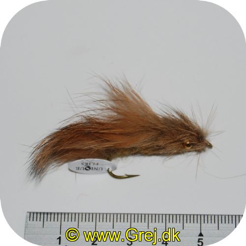 FL00725 - Seatrout UV Flies - Dark Zonker UV - Str. 04 - Brunlig