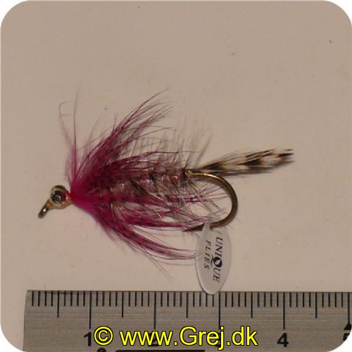 FL00739 - Seatrout UV Flies - Polar Magnus UV - Str. 04 -  Gråbrun med pink tud