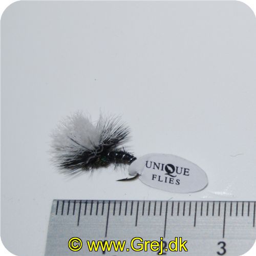 FL44008 - Unique Flies UF Klinkhammer Black  - krogstr. 14 - Sort/hvid - Nr 4 og 8 er den samme blot med forskellige krogstørrelser