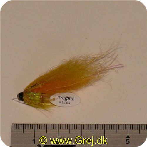 FL73107 - Unique Flies UF Bananflue - Gul/gold - S plast - Str. 13mm - Salmon rørflue